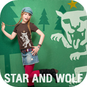 星とオオカミ デザインTシャツ