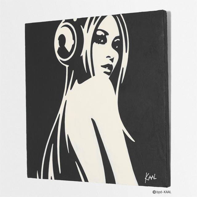 KAAL 直筆絵画 Woman with Headphones