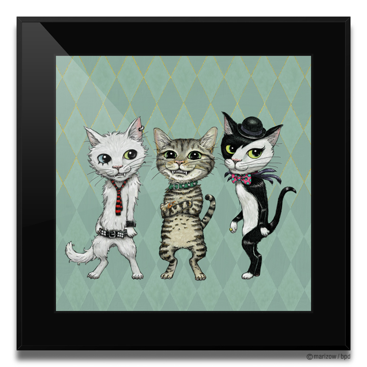 marizow Three Punk Rock Cats – The Sclash ジクレー版画