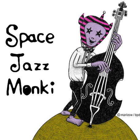 marizow space jazz monki monkey illustration