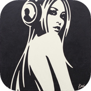 bpd KAAL woman with headphones painting