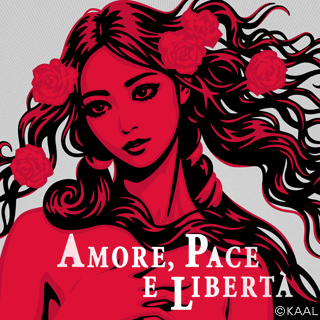 KAAL amore pace e liberta giclee art