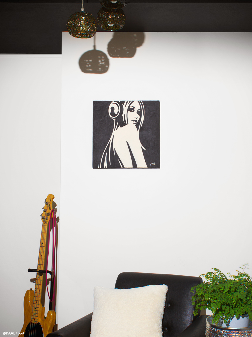 KAAL painting art woman headphones interior photo