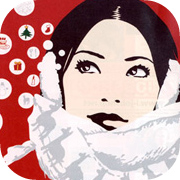 mini magazine cover girl face illustration